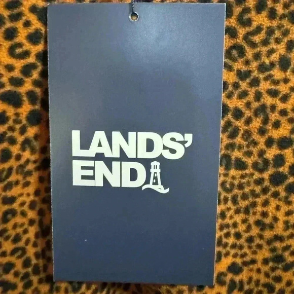 Lands End Animal Print Fleece Quarter Zip Pullover Size 1X - Picture 5 of 7